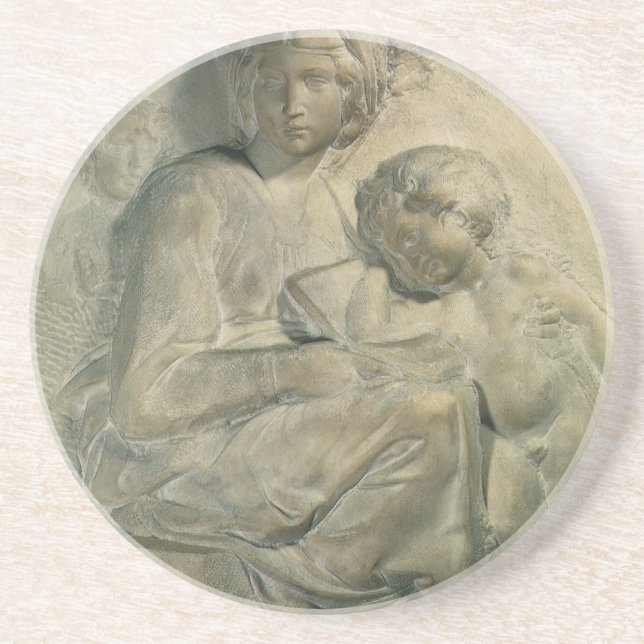 Madonna und Kind, Tondo Pitti von Michelangelo Untersetzer (Vorne)