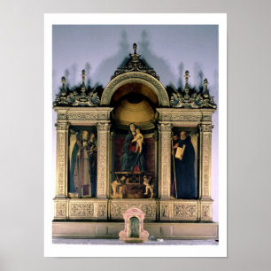 Madonna und Kind und Heilige (Triptychaltarpiece) Poster