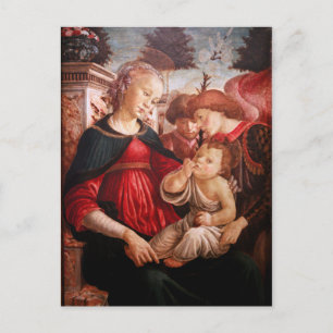 "Madonna und Kind und zwei Engel" Postkarte