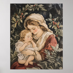 Madonna und Kind Vintage Poster