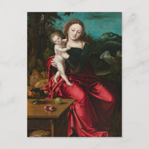 Madonna und Kind vom Meister des Papagei Postkarte