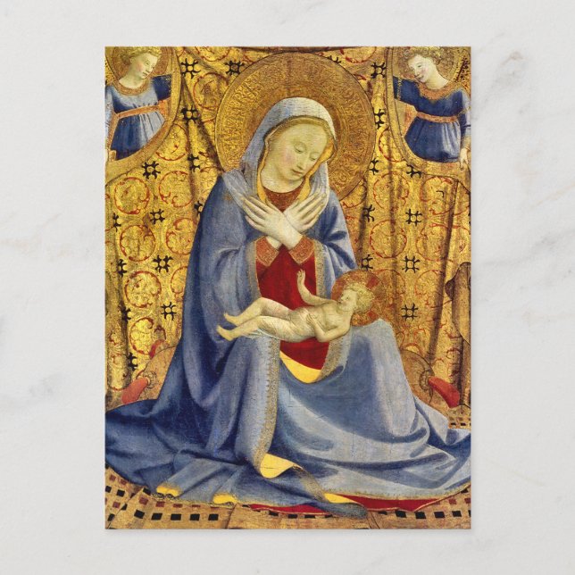 Madonna und Kind von Fra Angelico Postkarte (Vorderseite)