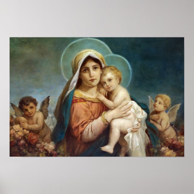 Madonna und Kind von Hans Zatzka - Poster (Vorne)