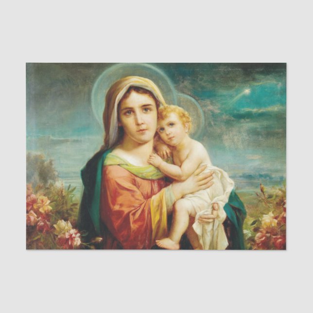 Madonna und Kind von Hans Zatzka Seidenpapier (Vorderseite)