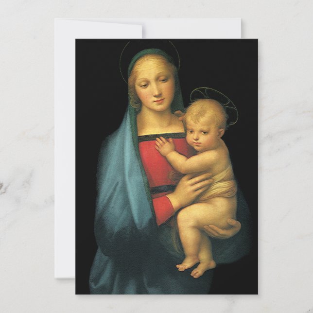Madonna und Kind von Raphael, Babydusche Einladung (Vorderseite)
