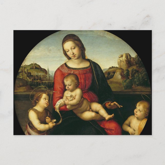 Madonna und Kind von Raphael Postkarte (Vorderseite)