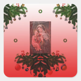 Madonna und Kind [Weihnachten] Quadratischer Aufkleber