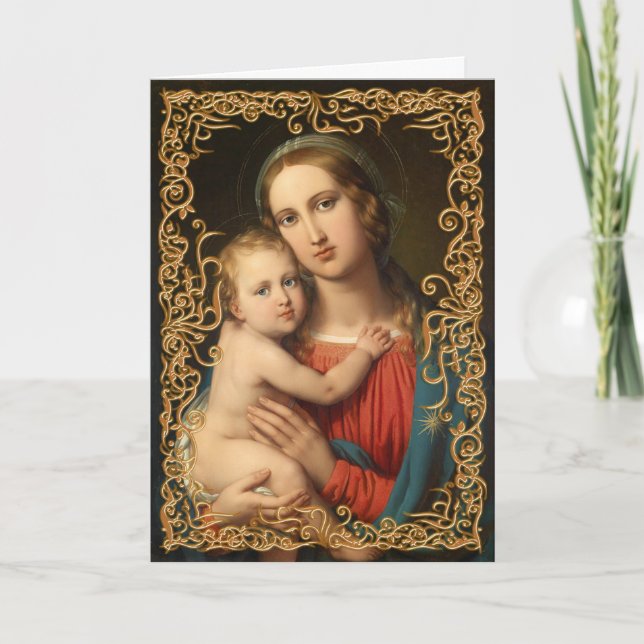 Madonna und Kind Weihnachtskarte Karte (Vorderseite)