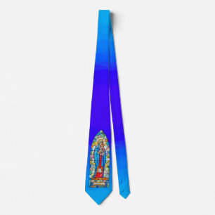 Madonna und KinderGeburt Christis-Buntglas-Art Krawatte