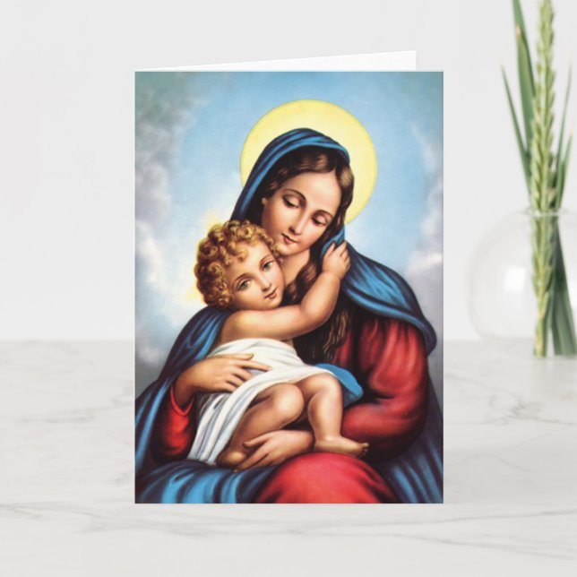 Madonna und Kinderkarte Feiertagskarte (Vorderseite)