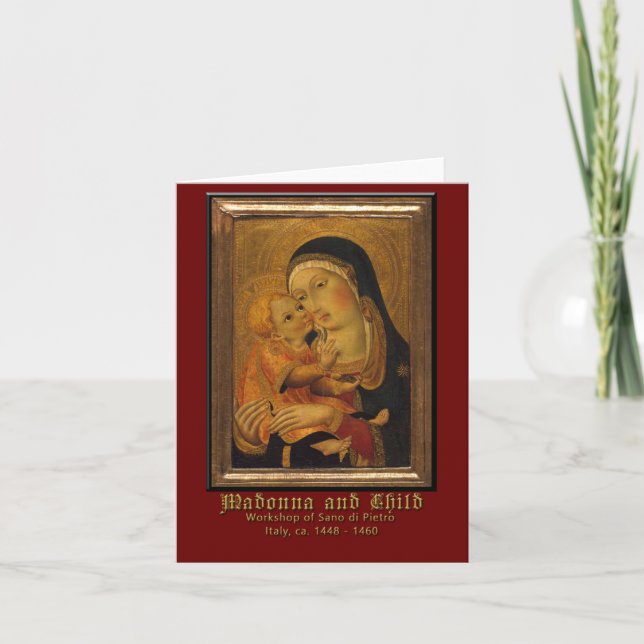 Madonna und Kinderrenaissance-Kunst Sano di Pietro Karte (Vorderseite)