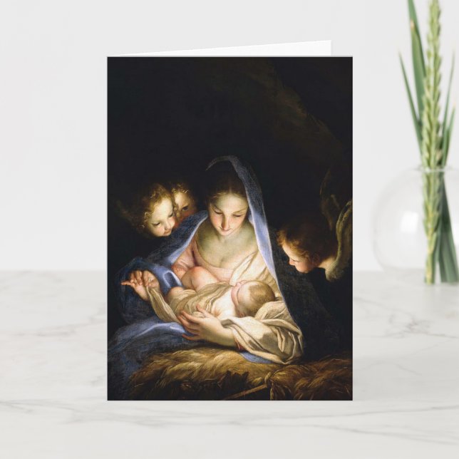 Madonna und KinderVintage Weihnachtskarte Feiertagskarte (Vorderseite)