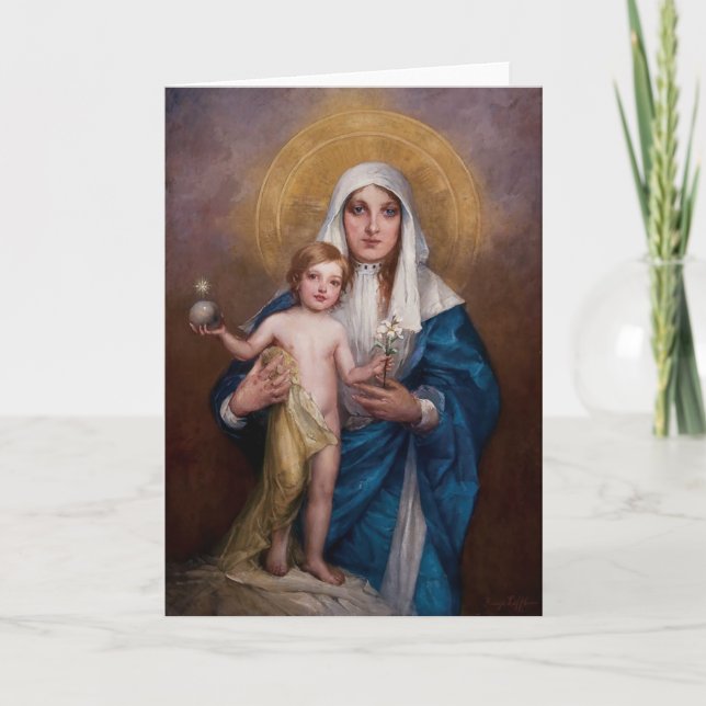 Madonna und Kinderweihnachtskarte Feiertagskarte (Vorderseite)