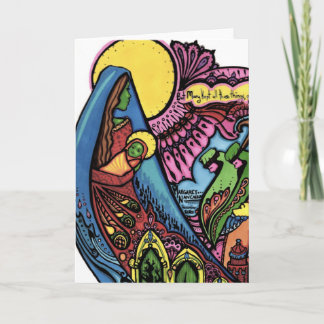 Madonna und Kinderweihnachtskarte Feiertagskarte