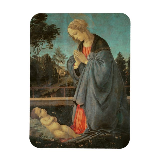 Madonna verehrt das Kind, c.1477-80 (Öl auf p Magnet (Vertikal)