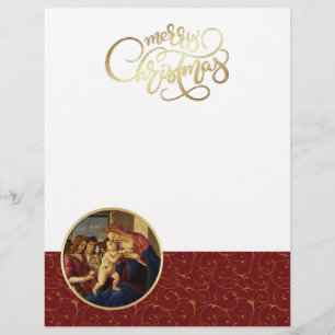 Madonna von Botticelli. Cristmas Letterhead