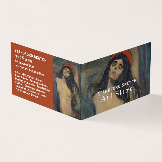 Madonna von Edvard Munch, Art Supplies Store Visitenkarten (Vorderseite)