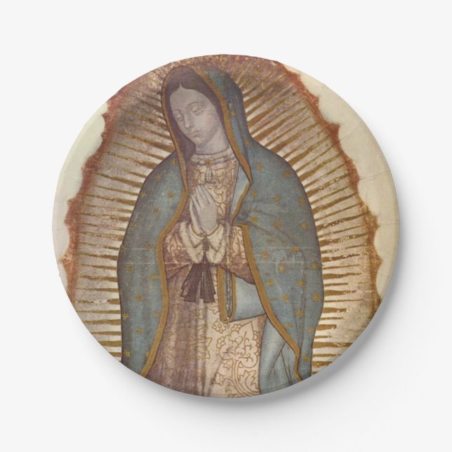 Madonna von Guadalupe (Nuestra Señora) (Virgen) Pappteller (Vorderseite)