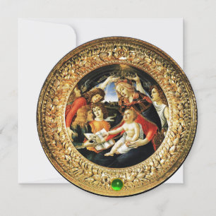 Madonna von Magnificat Weihnachten Party Grünes Sp Einladung