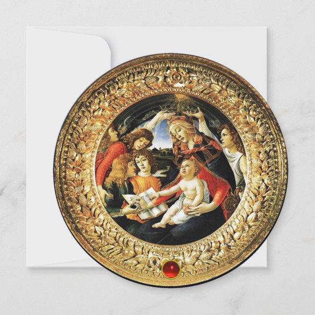 Madonna von Magnificat Weihnachten Party Rote Ruby Einladung (Vorderseite)