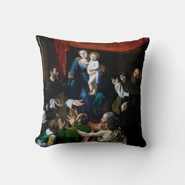Madonna von Rosary, Caravaggio Kissen (Vorderseite)