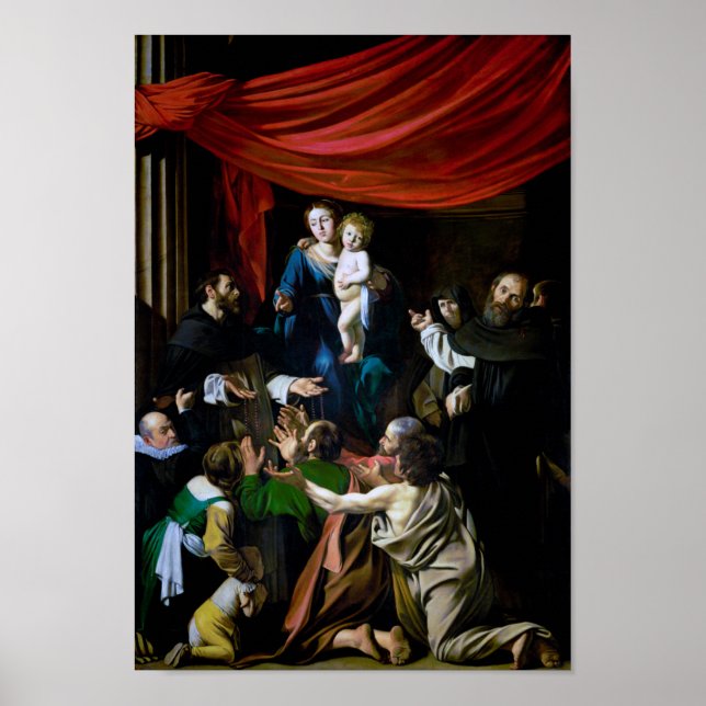 Madonna von Rosary, Caravaggio Poster (Vorne)
