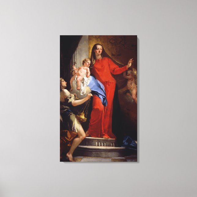 Madonna von Rosary (Öl auf Leinwand) Leinwanddruck (Vorderseite)