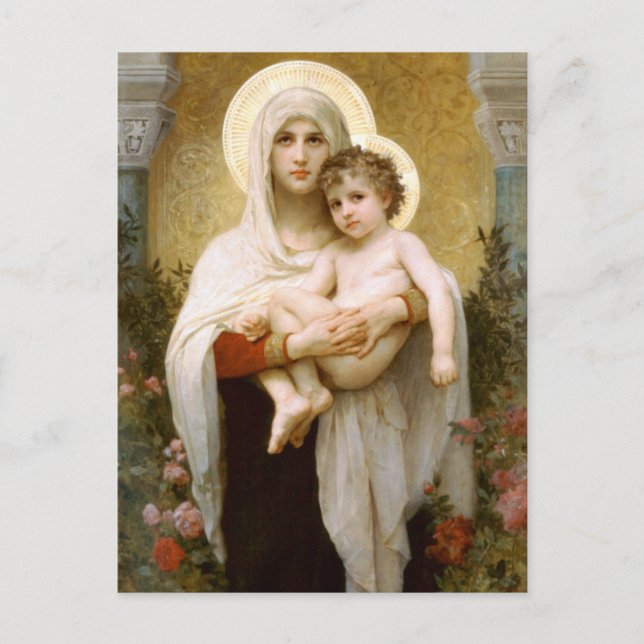 Madonna von Rose und Säugling Jesus Postkarte (Vorderseite)