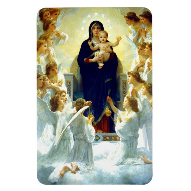 Madonna von W. Bouguereau. Fine Art Christmas Gesc Magnet (Vertikal)