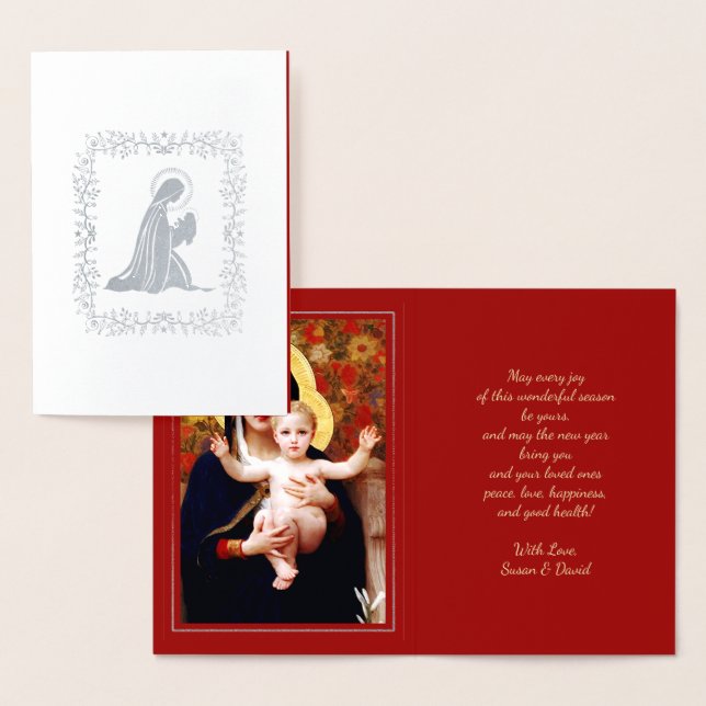 Madonna von W.Bouguereau Luxus Weihnachten Real Folienkarte (Anzeige)