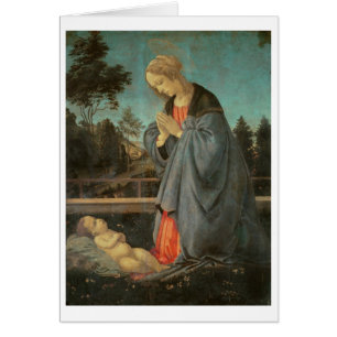Madonna, welches das Kind, c.1477-80 anbetet (Öl