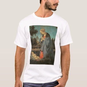 Madonna, welches das Kind, c.1477-80 anbetet (Öl T-Shirt