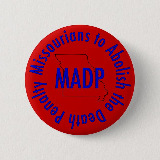madp Logoknopf, rot Button (Vorderseite)