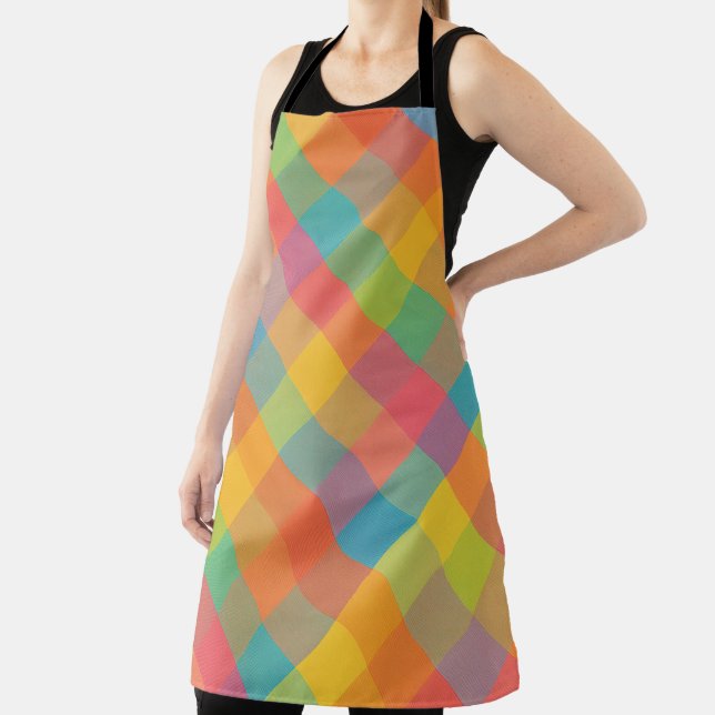 Madras Breeze - Diagonal Karierte All-Over-Schürze Schürze (InSitu)