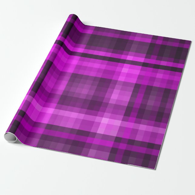 Madras Hot Pink & Black Dynamic Unique Muster Geschenkpapier (Ungerollt)