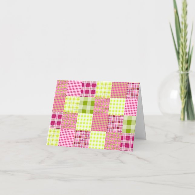 Madras Inspiriert Kariert Notecard Karte (Vorderseite)