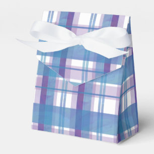 Madras Kariert Blau und Lila Geschenkschachtel