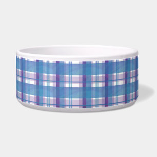Madras Kariert Blau und Lila Napf