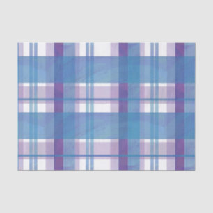 Madras Kariert Blau und Lila Seidenpapier
