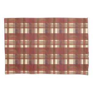 Madras Kariert Fall Red Kissenbezug