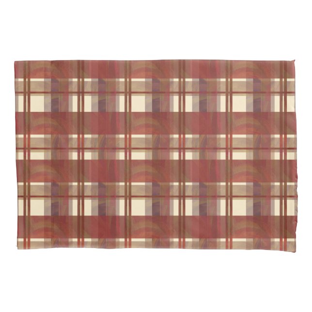 Madras Kariert Fall Red Kissenbezug (Vorderseite)