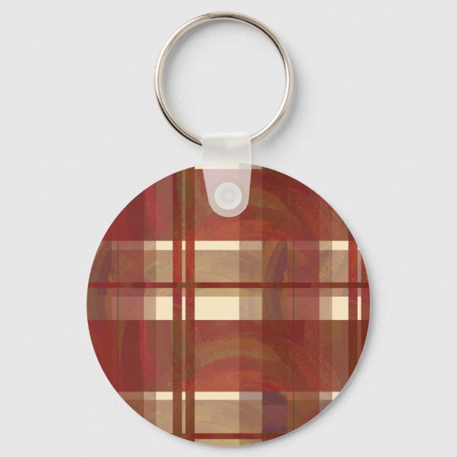Madras Kariert Fall Red Schlüsselanhänger (Vorderseite)