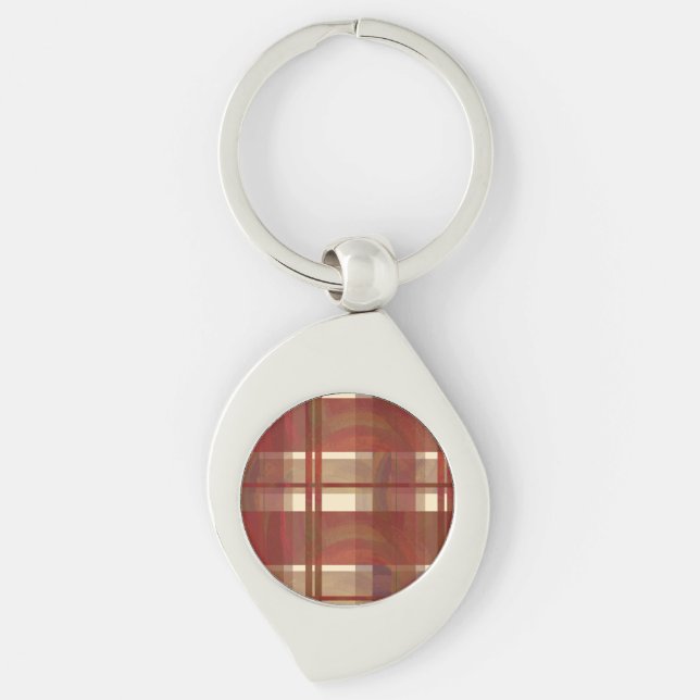 Madras Kariert Fall Red Schlüsselanhänger (Vorderseite)