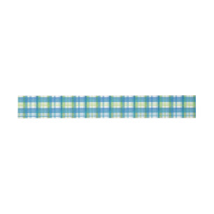 Madras Kariert Green und Blue Einladungsbanderole