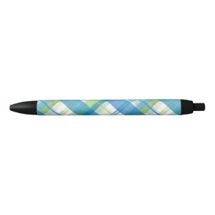 Madras Kariert Green und Blue Kugelschreiber