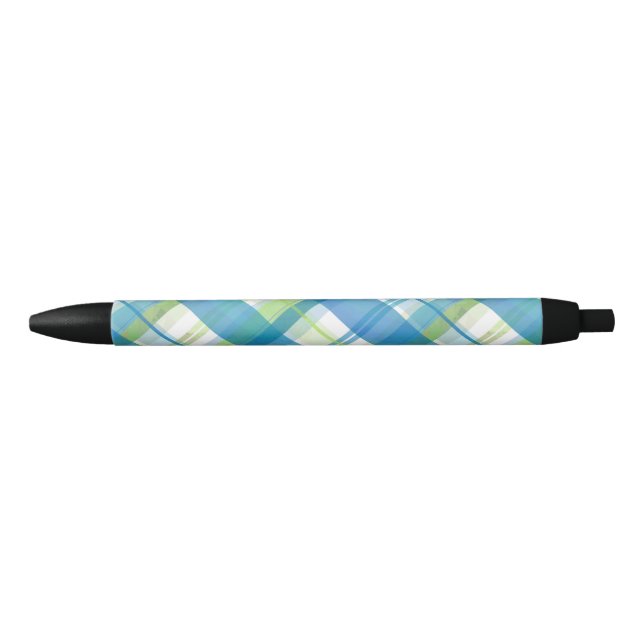 Madras Kariert Green und Blue Kugelschreiber (Vorderseite)