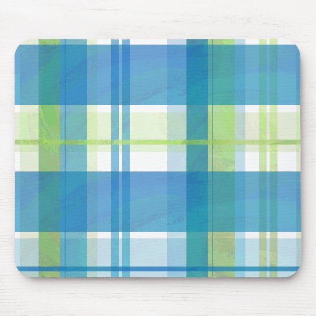 Madras Kariert Green und Blue Mousepad (Vorne)
