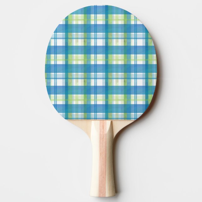 Madras Kariert Green und Blue Tischtennis Schläger (Rückseite)