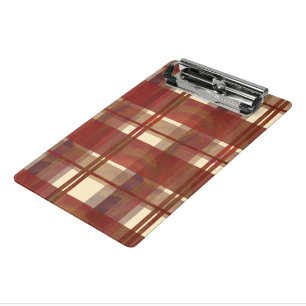 Madras-Kariert Herbstrot Mini Klemmbrett