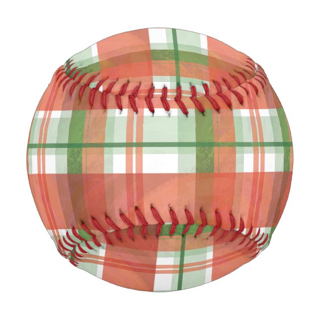 Madras Karierte Weihnachten Baseball (Vorderseite)